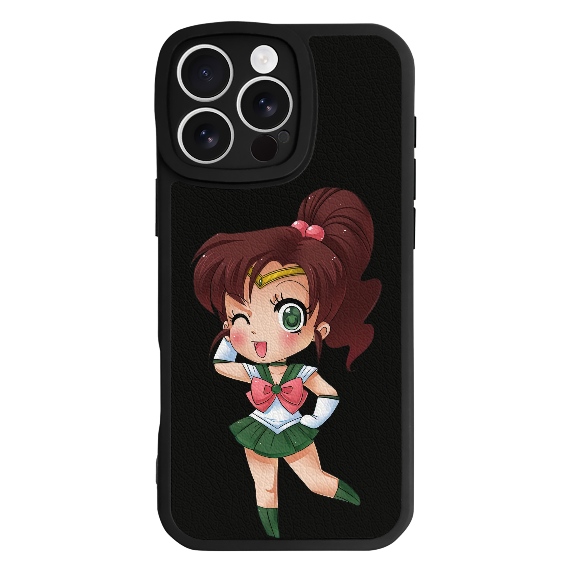 （画像用） 美少女戦士セーラームーン 木野 まこと きの まこと Sailor Moon Kino Makoto （セーラージュピター；Sailor Jupiter） 【iPhone 16シリーズ対応】シリコンスマホケース（レザー調） 材質：シリコン